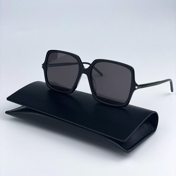 NEW Saint Laurent SL591 001 Black Square Oversized Women Sunglasses